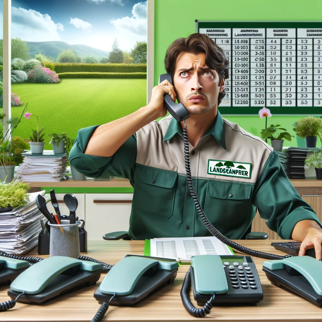 Busy Landscaper Answering Multiple Phones